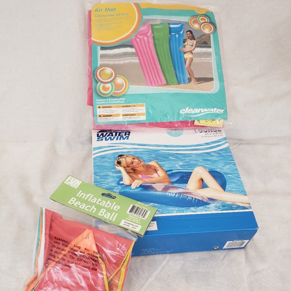 2 Pool Loungers and 1 Play Ball. (bundled) NWOT